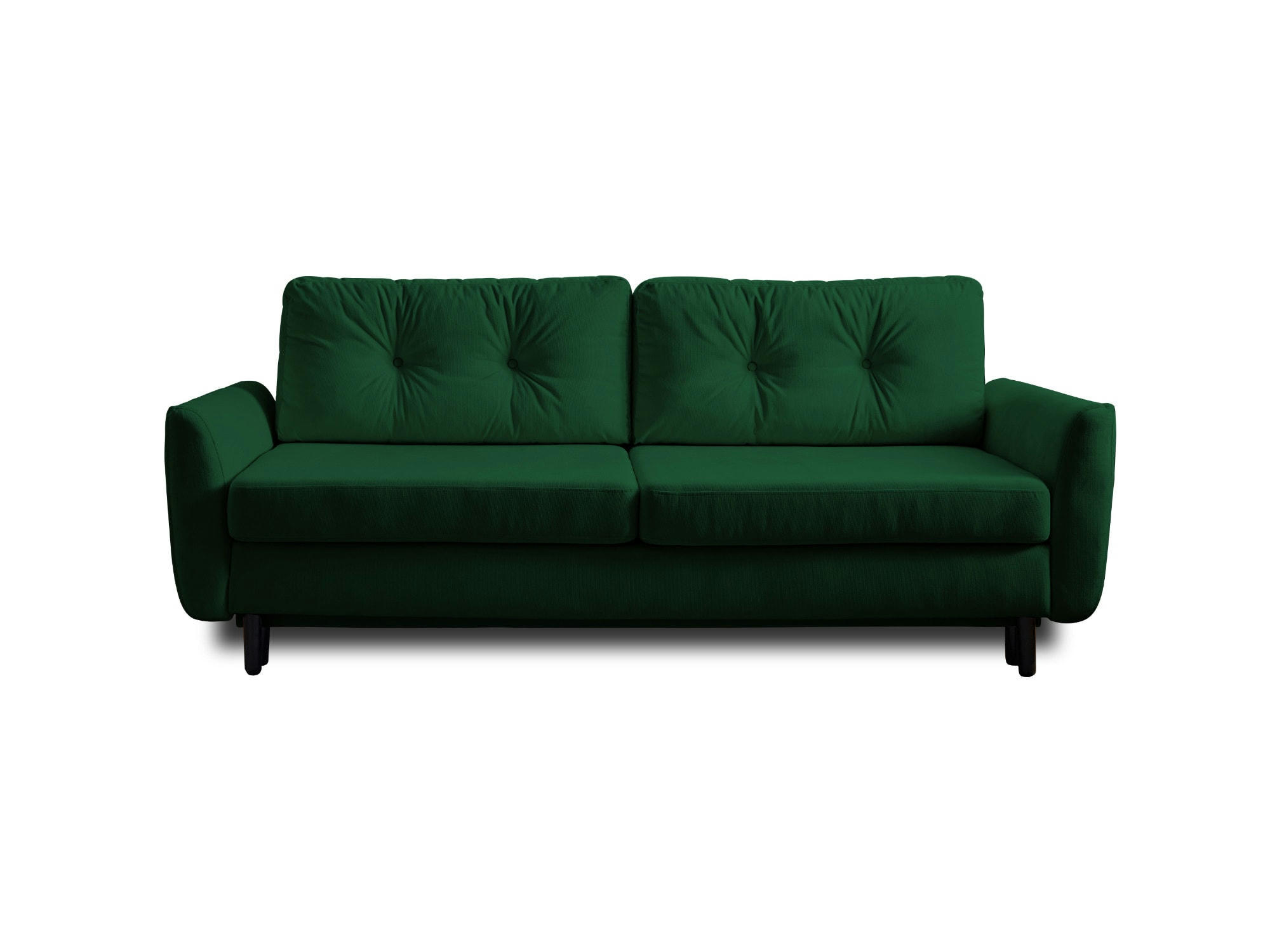 NILS - Canapé droit convertible 3 places en velours vert