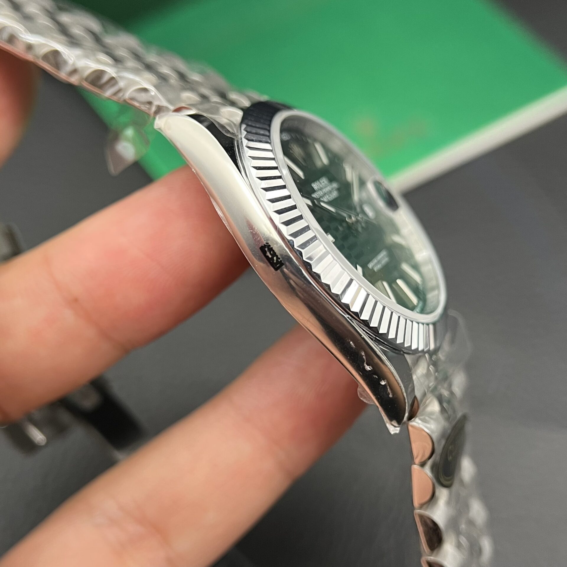 Rolex Datejust 126234 904L Steel Fluted Green Dial 36mm Jub Super Clone