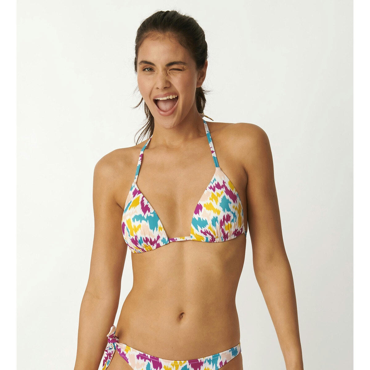 Haut de maillot de bain triangle imprimé