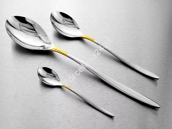 Komplet sztućców 65 cz. na 12 osób Hisar - Mamba Gold (4.0/3.0mm) złocone