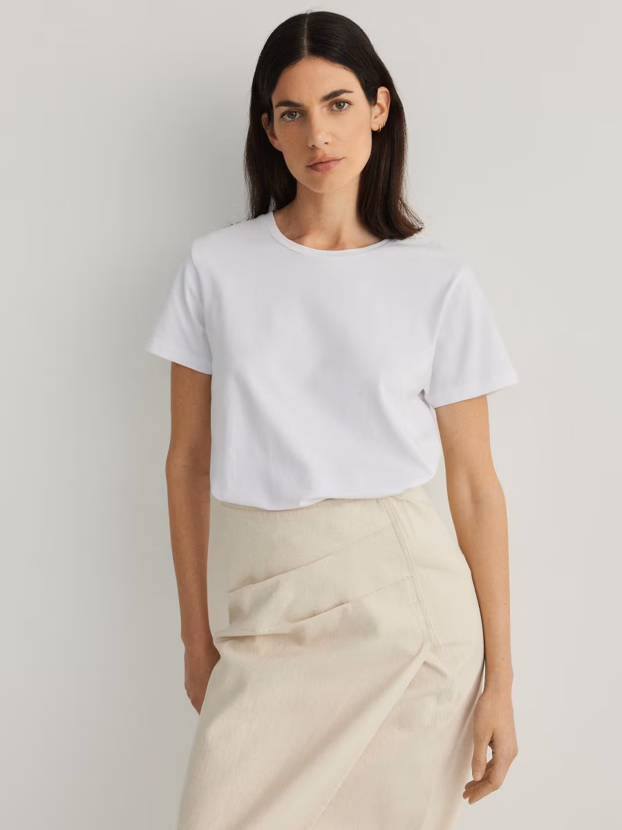 Wrap Front Midi Skirt