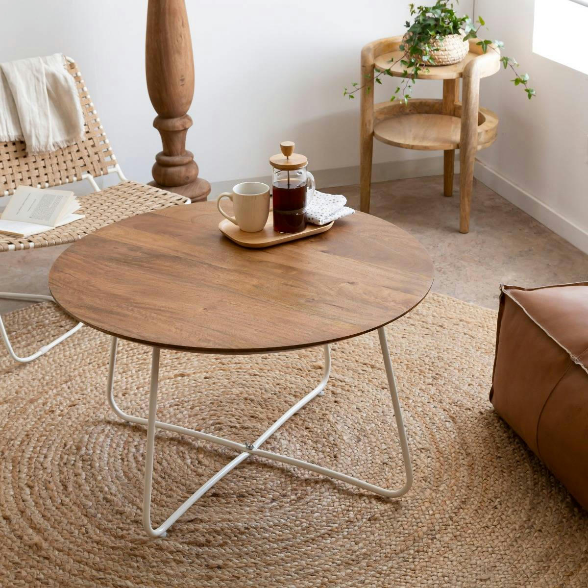 - Table basse en métal marron 71 cm