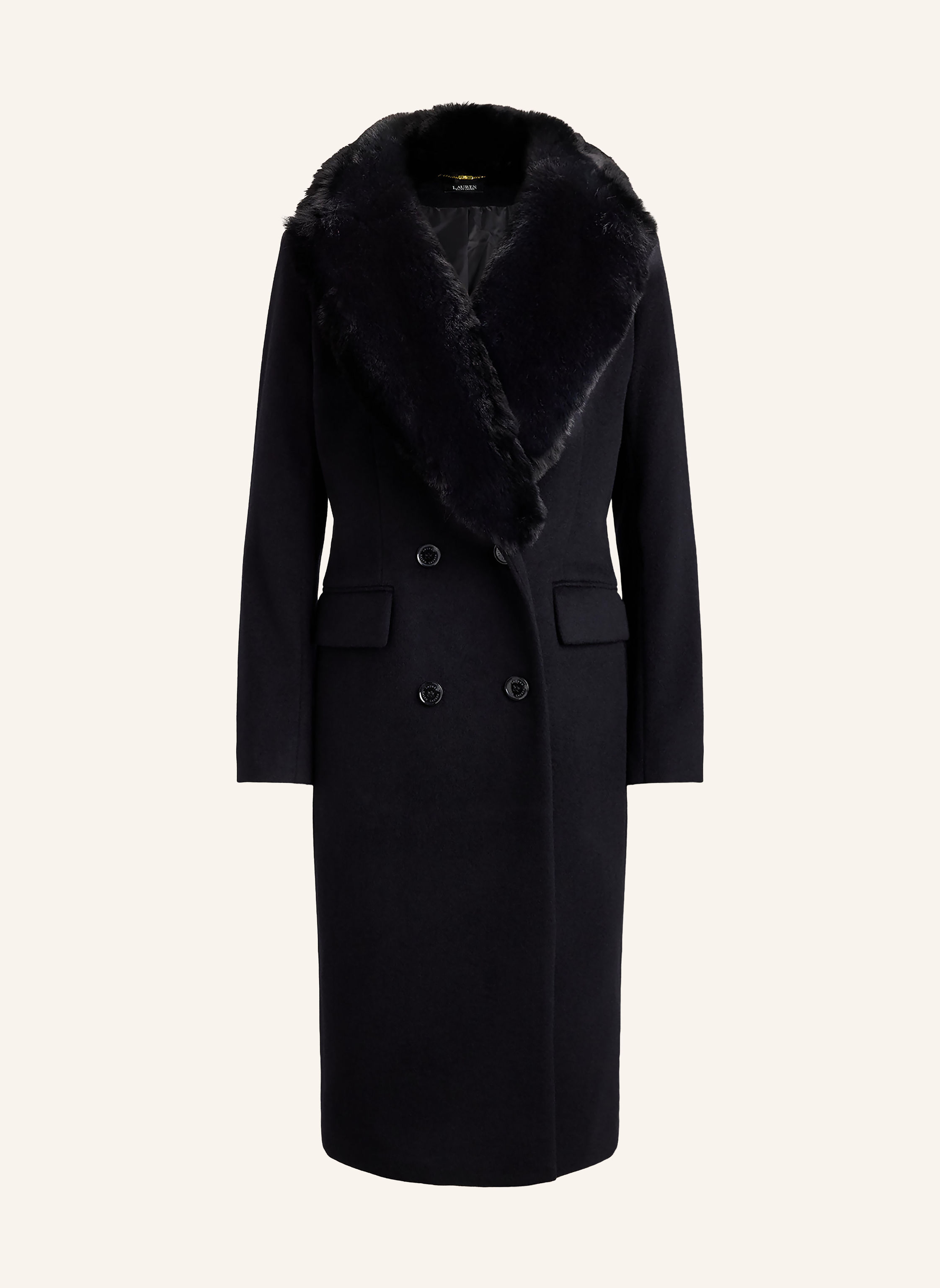 LAUREN RALPH LAUREN Mantel mit Kunstfell