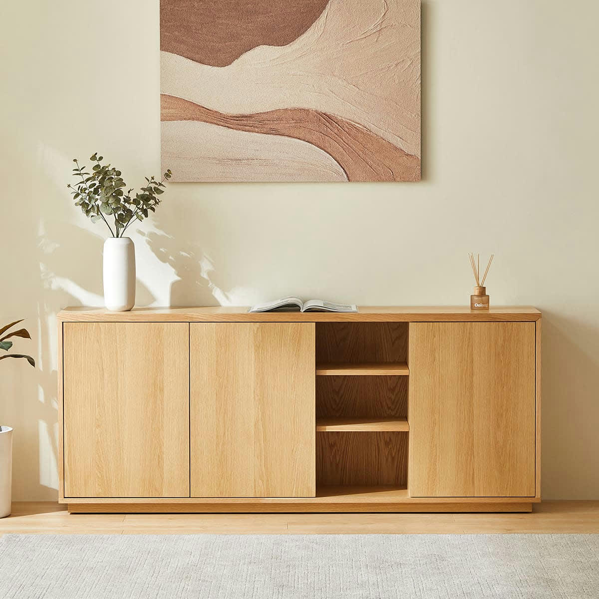 ODDA - Buffet 3 portes bois/frêne 180 cm