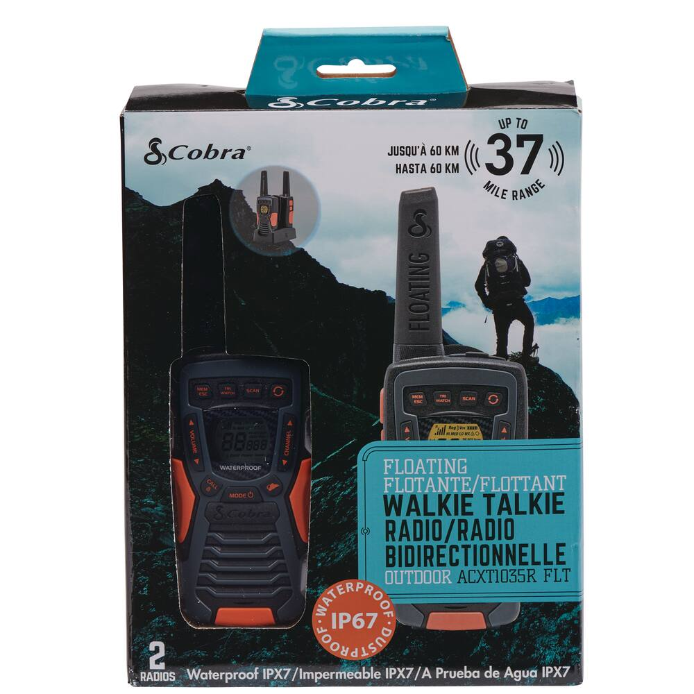Cobra AXCT1035RFLT Floating Two-Way Radio, 2-pk