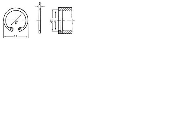 Circlips intérieur DIN 472 Inox A2 Diamètre : 32 mm