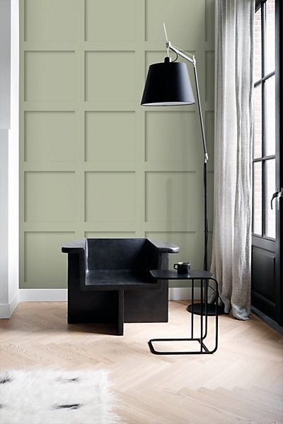 Origin Wallcoverings papier peint lambris vert grisé clair 50 x 900 cm