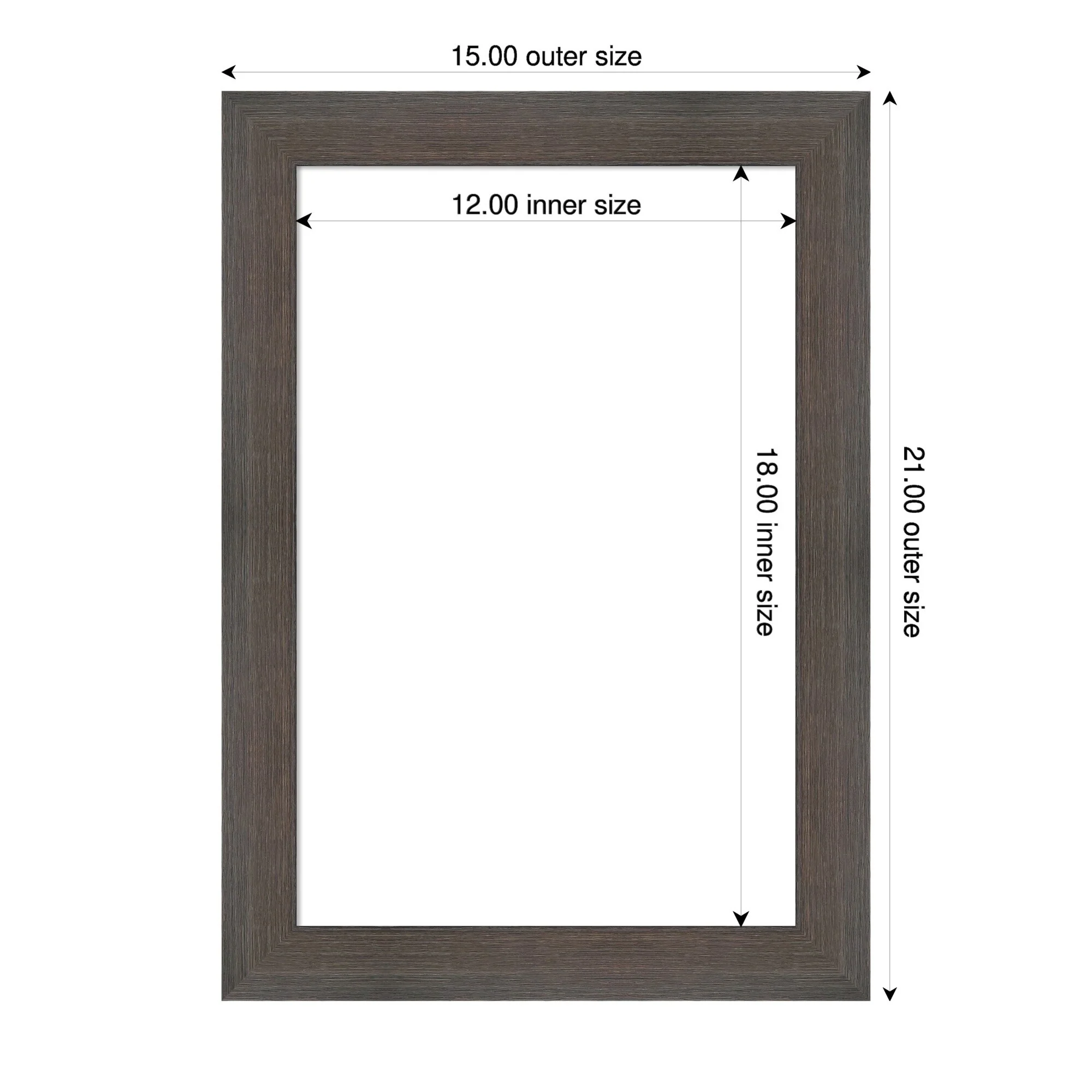 Amanti Art Hardwood Chocolate Narrow Framed Dry Erase Magnetic Board