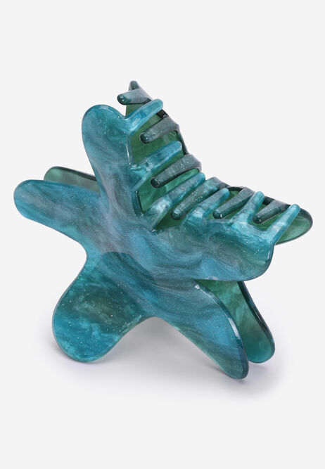 Womens Blue Starfish Claw Hair Clip