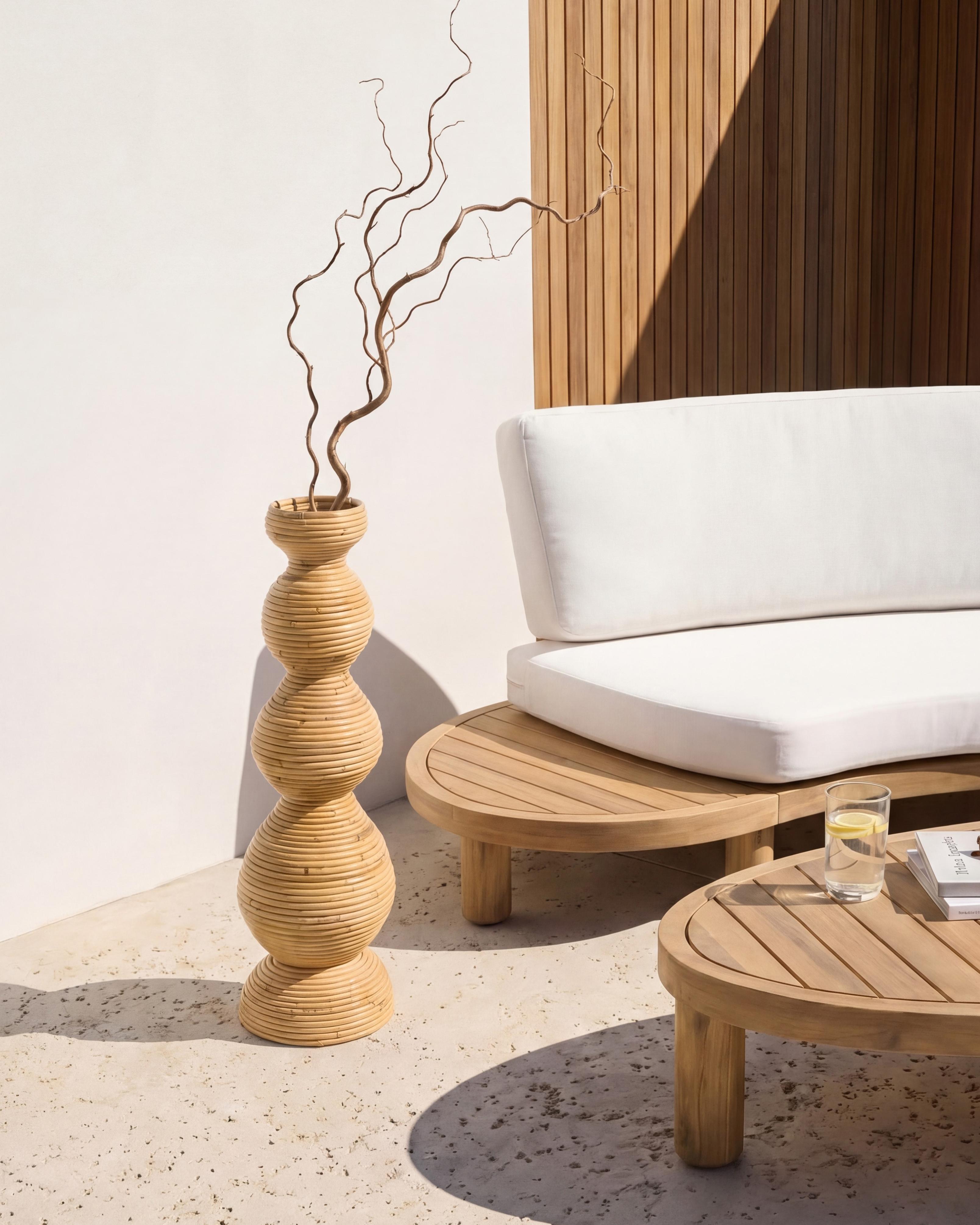 Decorative Vase GERACE Rattan 70 cm Natural