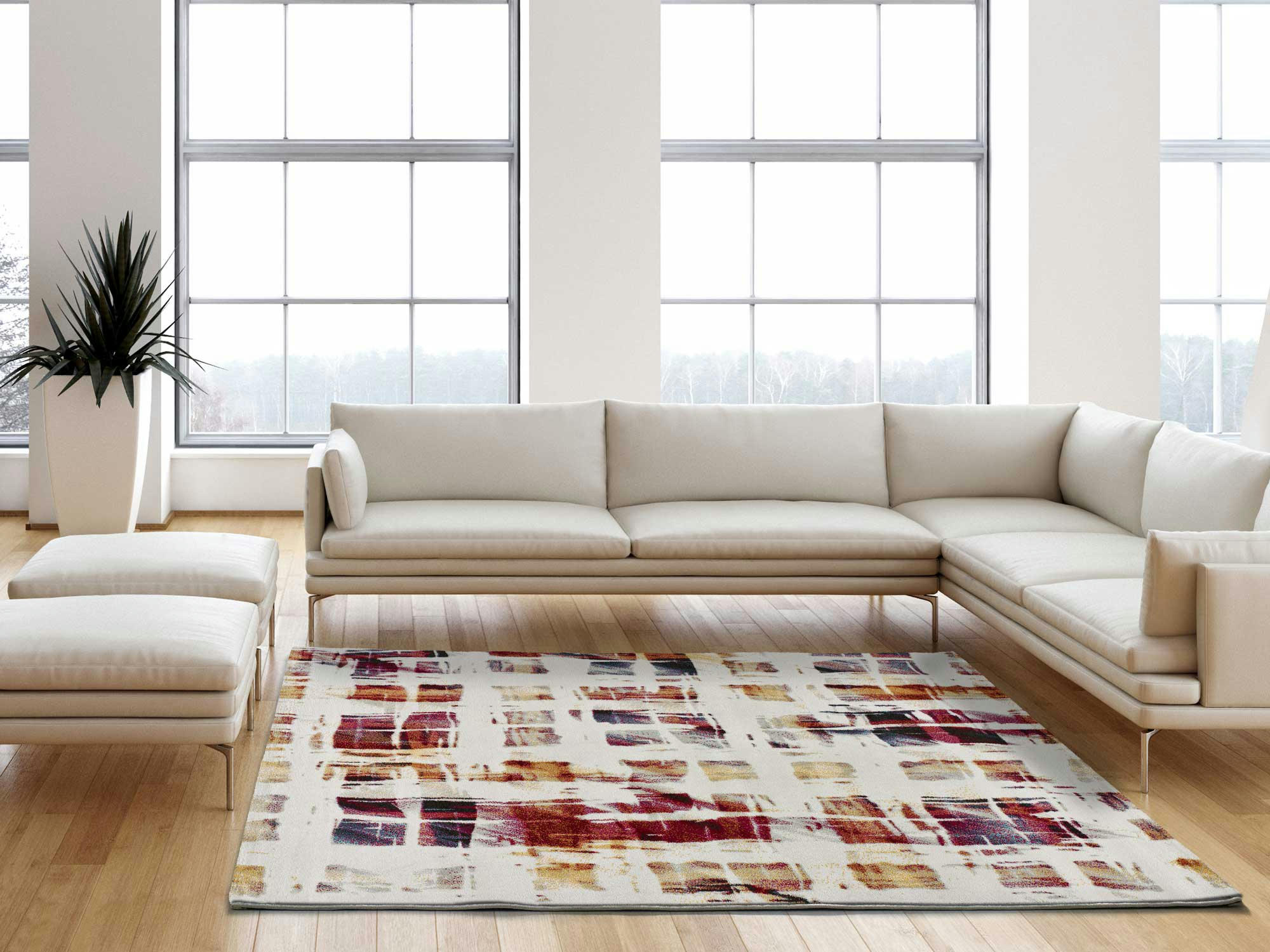 EIDER - Tapis design abstrait multicolore, 080X150 cm