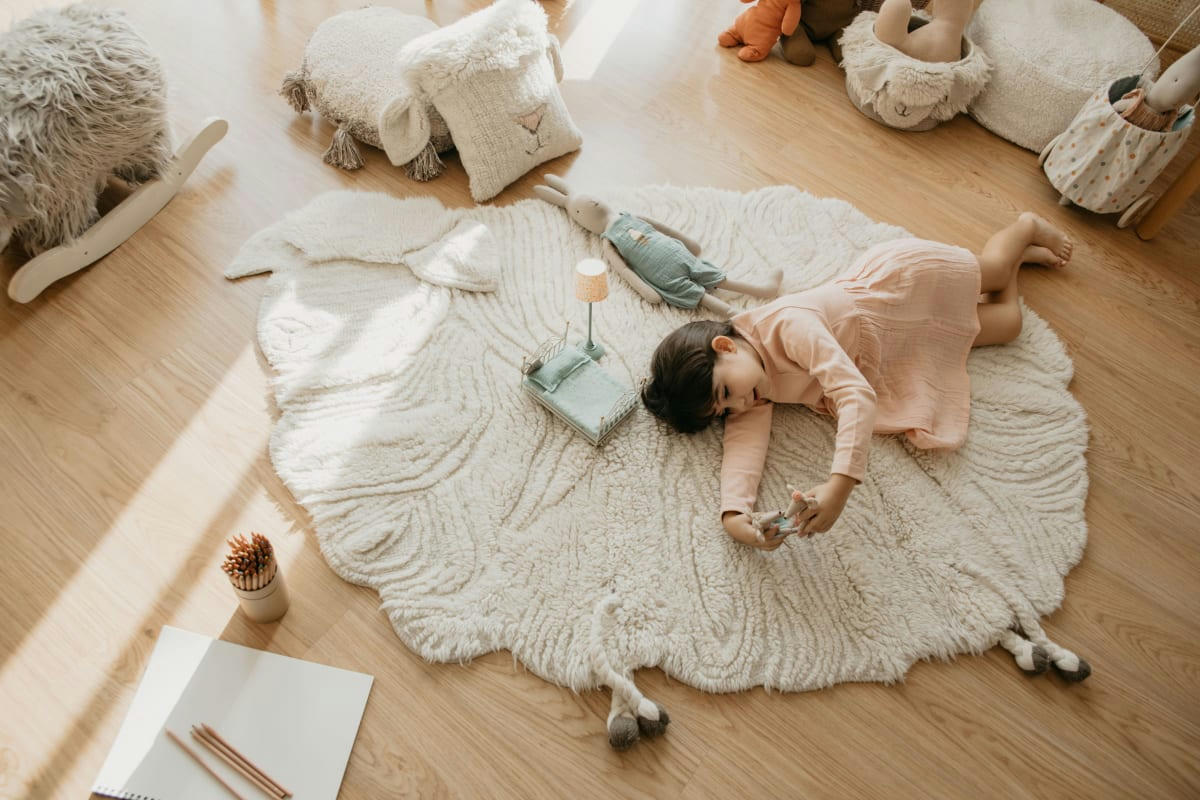 PINK NOSE SHEEP - Tapis lavable 120x170 blanc