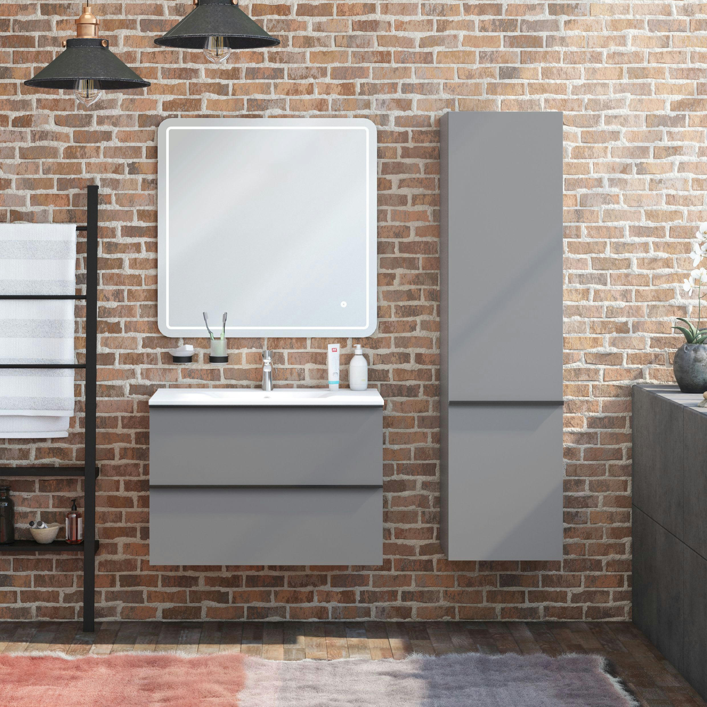 SANTIAGO - Colonne de rangement PPSM Gris Onyx Mat