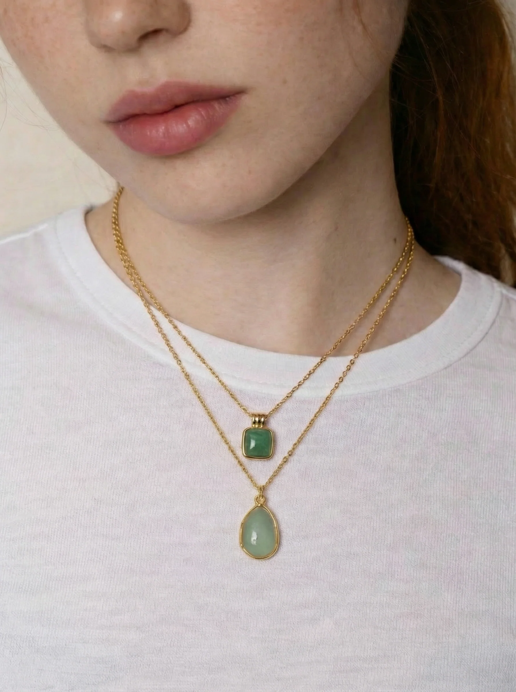 Puzzle — Jade Stone Pendant Necklace in Pebble