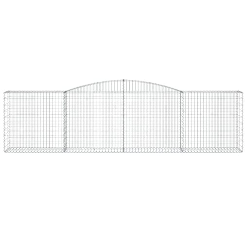 NNEVL Arched Gabion Baskets 2 pcs 400x50x100/120 cm Galvanised Iron