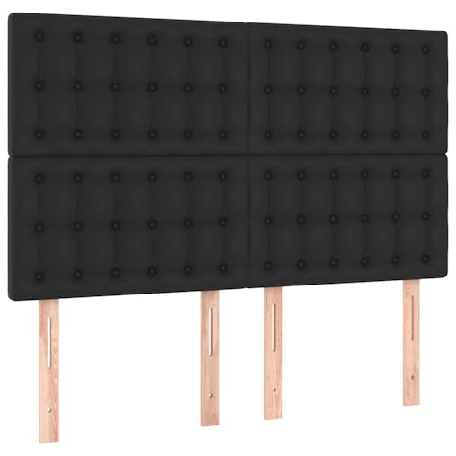 NNEVL LED Headboard Black 144x5x118/128 cm Faux Leather