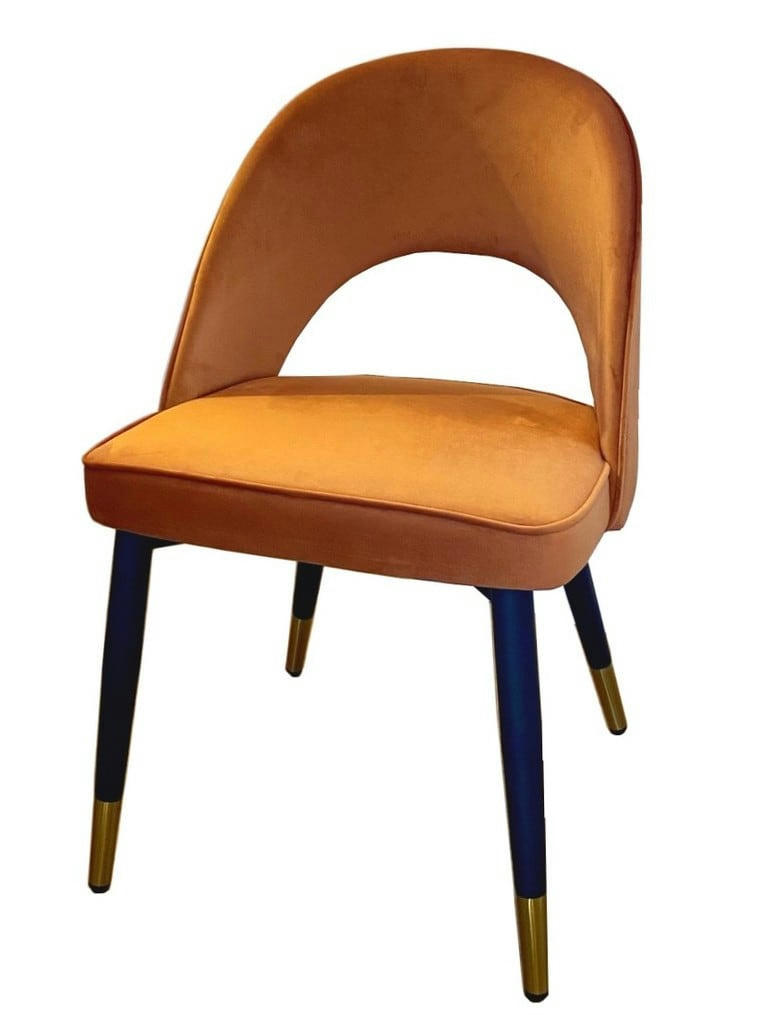 ARDEC - Chaise de salle a manger en velours orange
