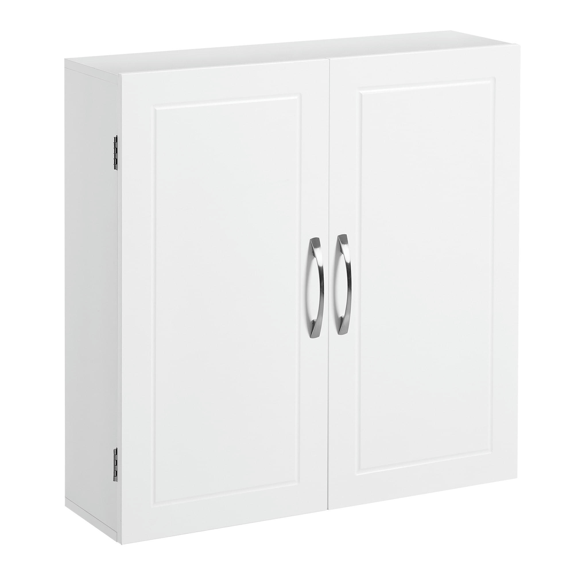 - Meuble de salle de bain 2 portes effet bois blanc