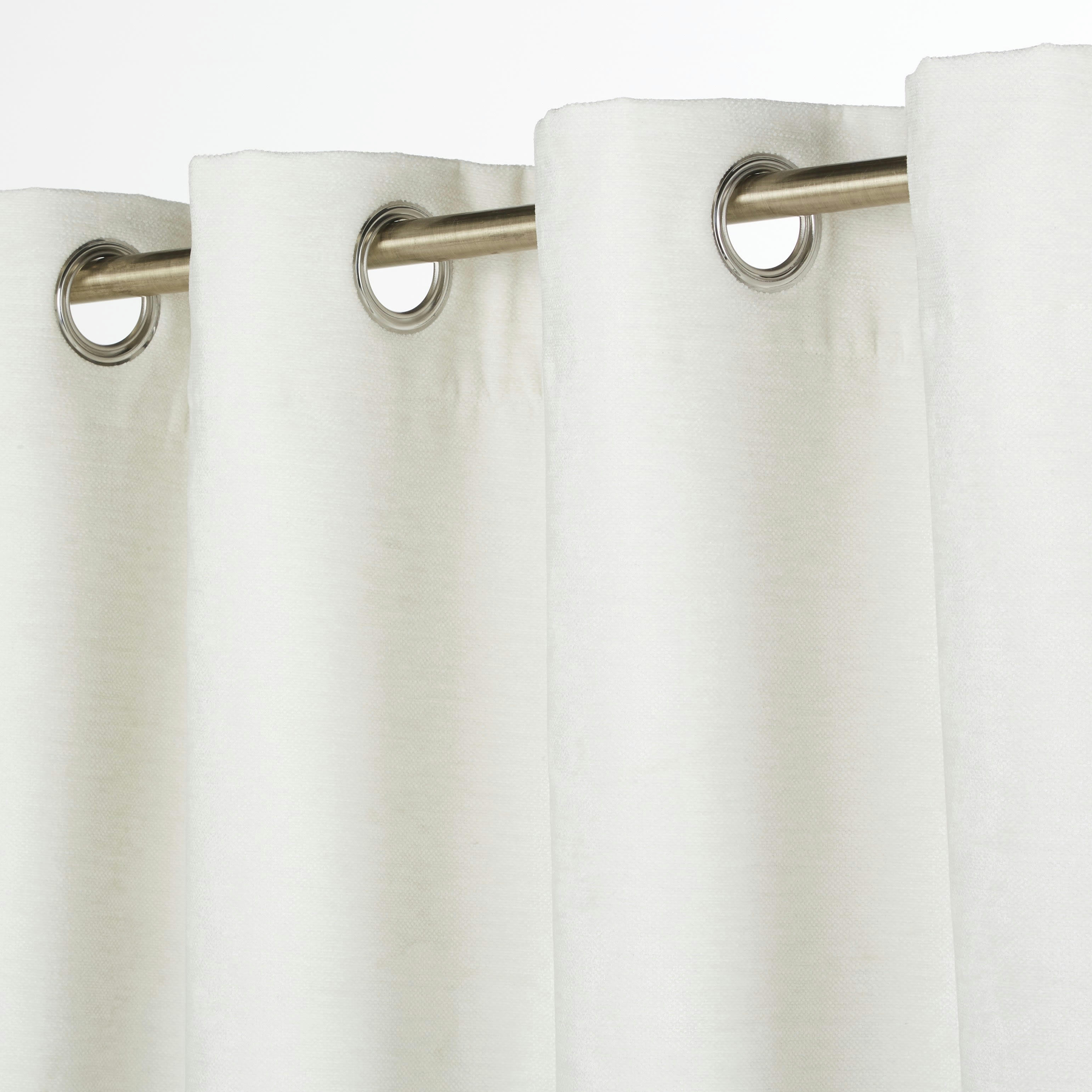 - Rideau occultant à œillets en velours écru à l'unité 140x300