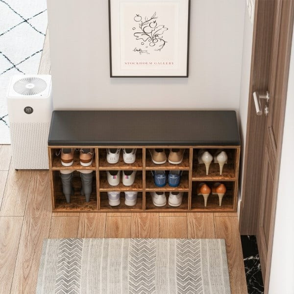 Szafka na buty ławka do przedpokoju brąz loft