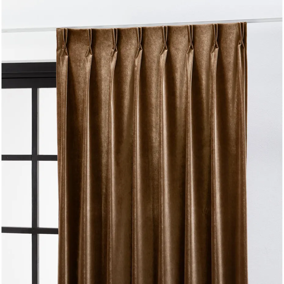 Kwantum Vouwgordijnen | Gordijnen | Gordijn Velours Juliet  Bruin