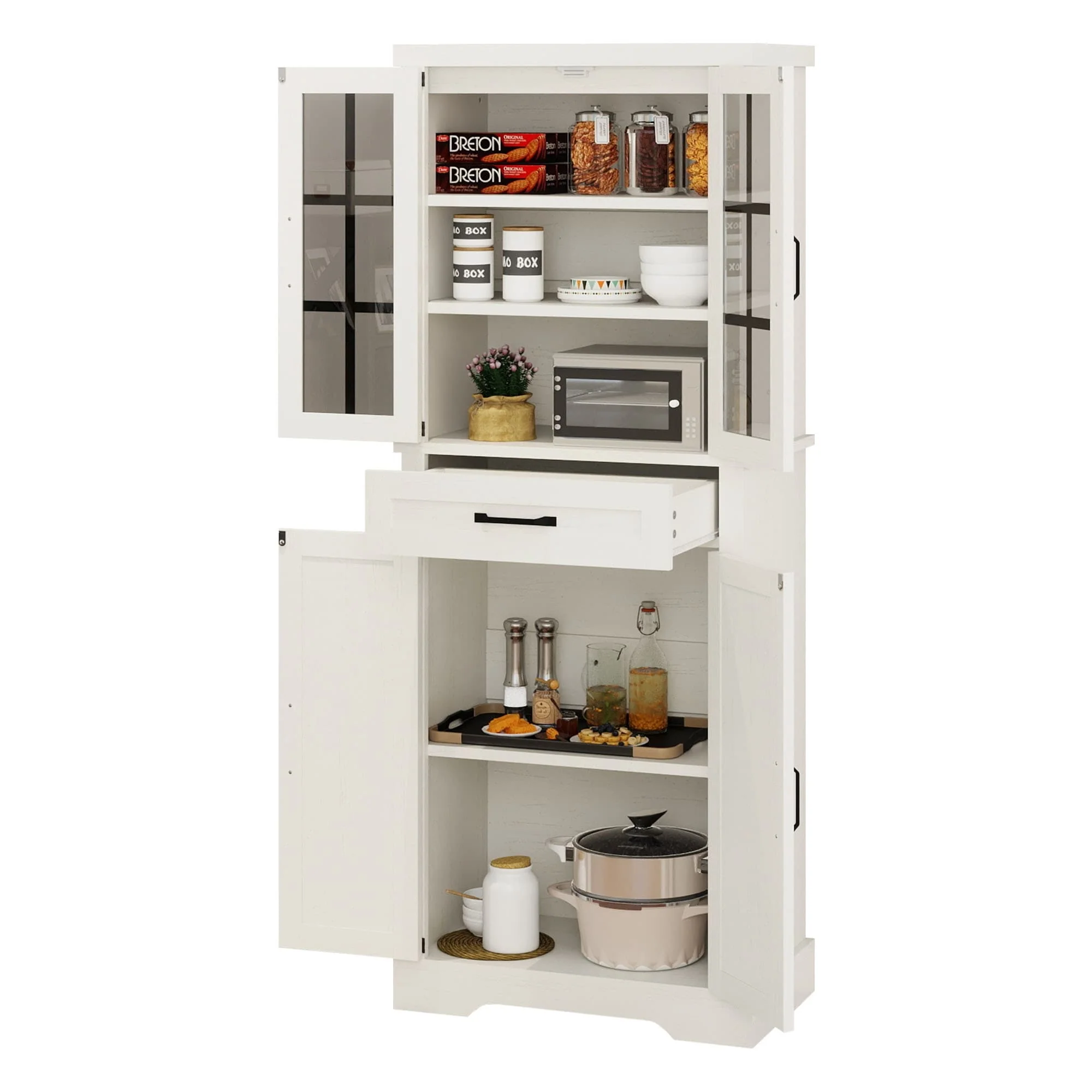 Farmhouse Kitchen Pantry Storage Cabinets