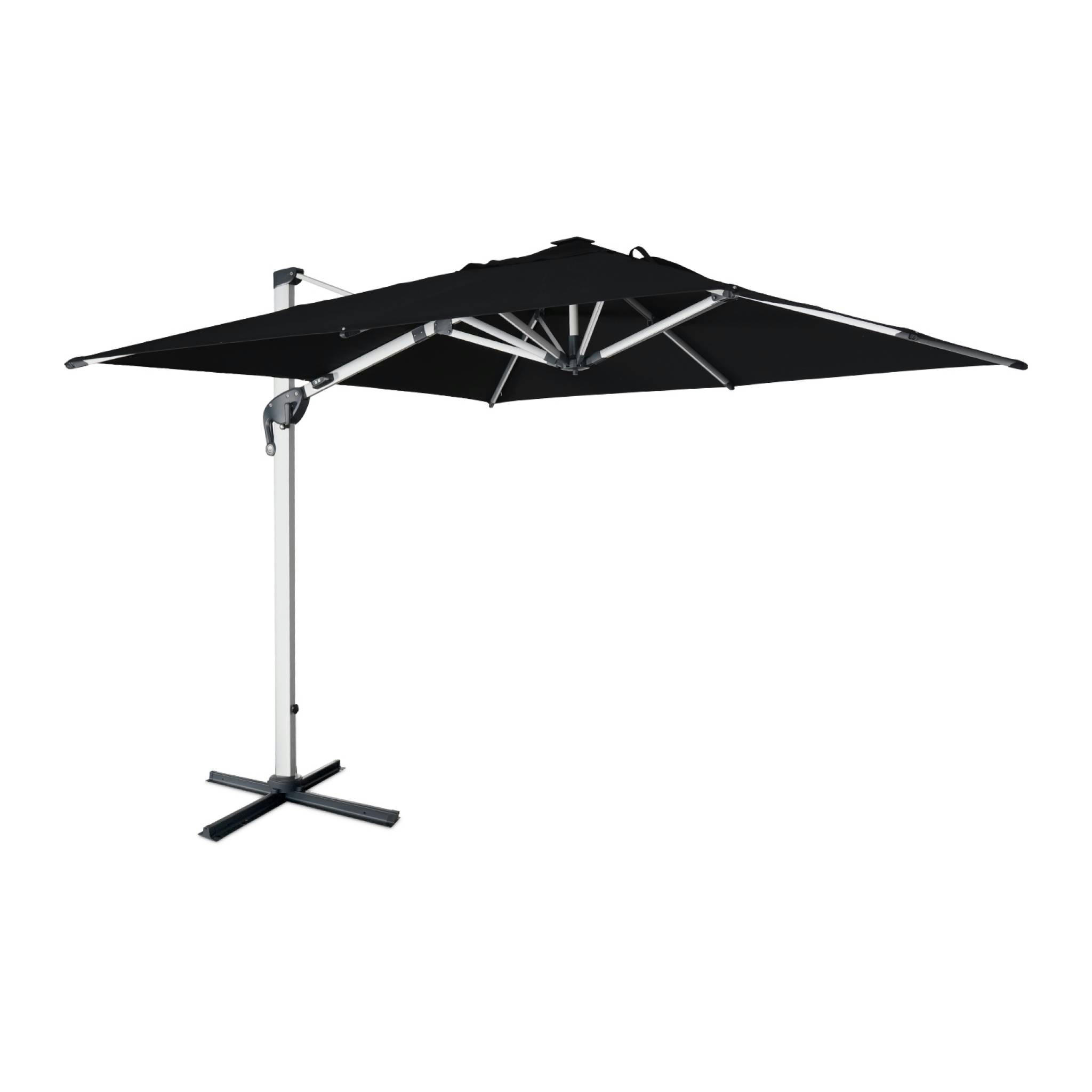 PYLA LED - Parasol déporté haut de gamme carré 3x3m - noir - toile