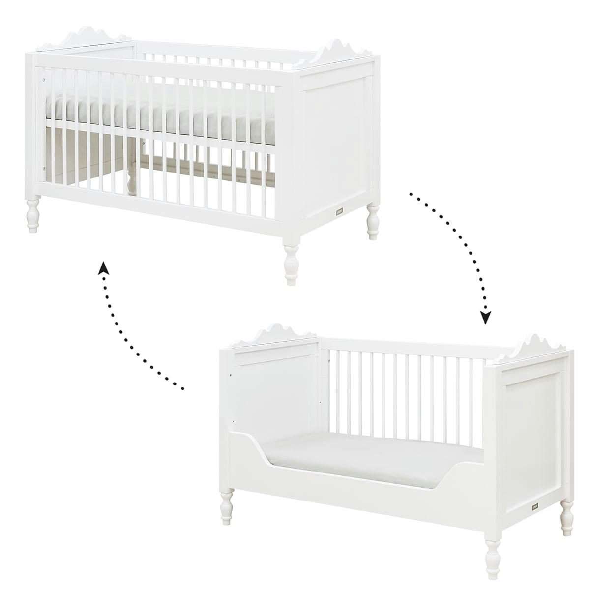 BELLE - Lit évolutif 70x140 blanc