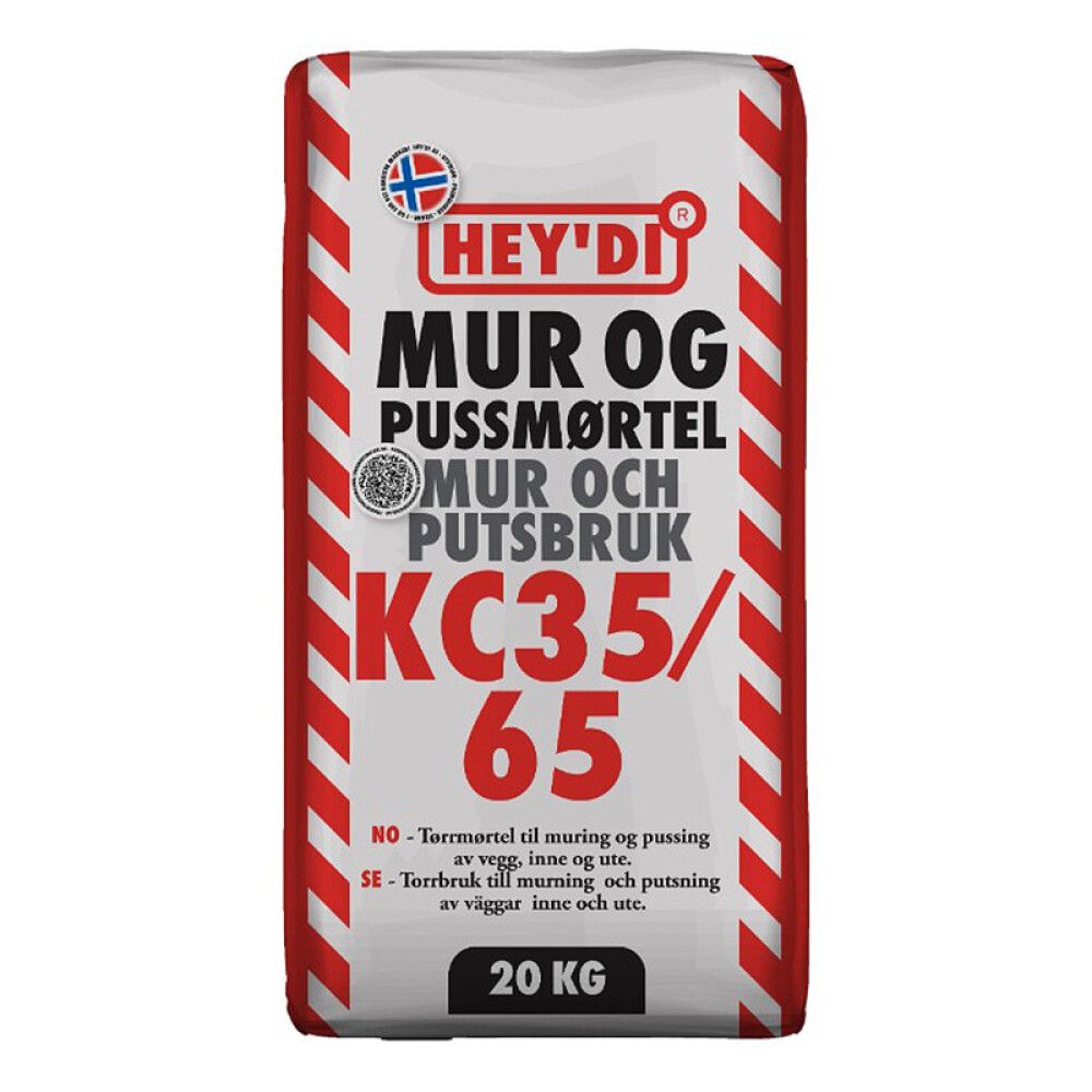 MUR OG PUSSMØRTEL HEY'DI KC35/65 20KG