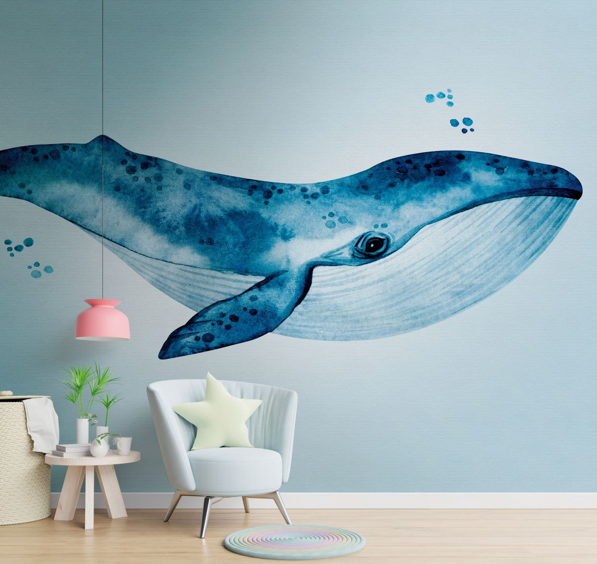 One Wall one Role fotobehang vissen blauw - 371 x 280 cm - AS-383001