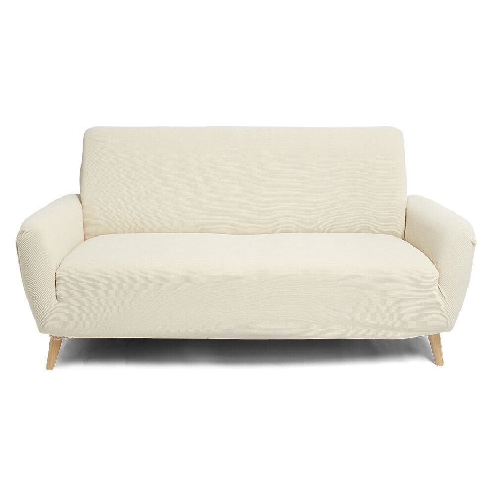 Protège canapé extensible 2 places L145-185cm velours côtelé beige