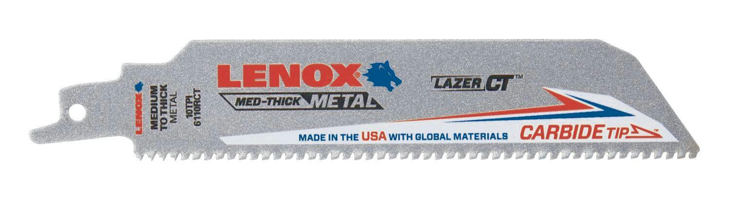 Lenox 6110RCT 10 TPI Carbide Reciprocating Saw Blade for Metal