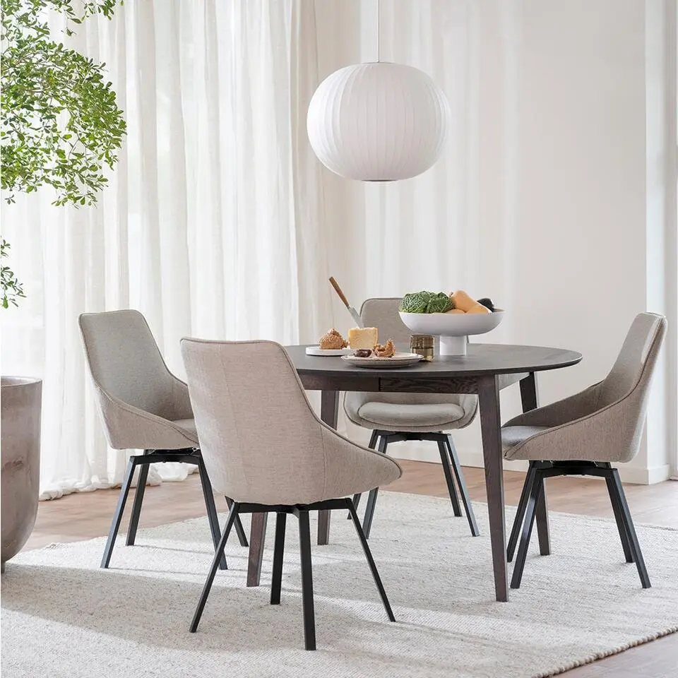 Rowico Home Alison Draaibare Eetkamerstoel Beige - Set Van 2