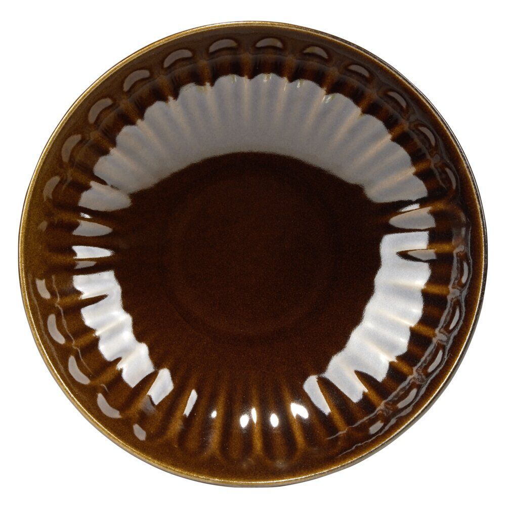 Assiette creuse ronde Badem faïence marron foncé Ø20,8cm