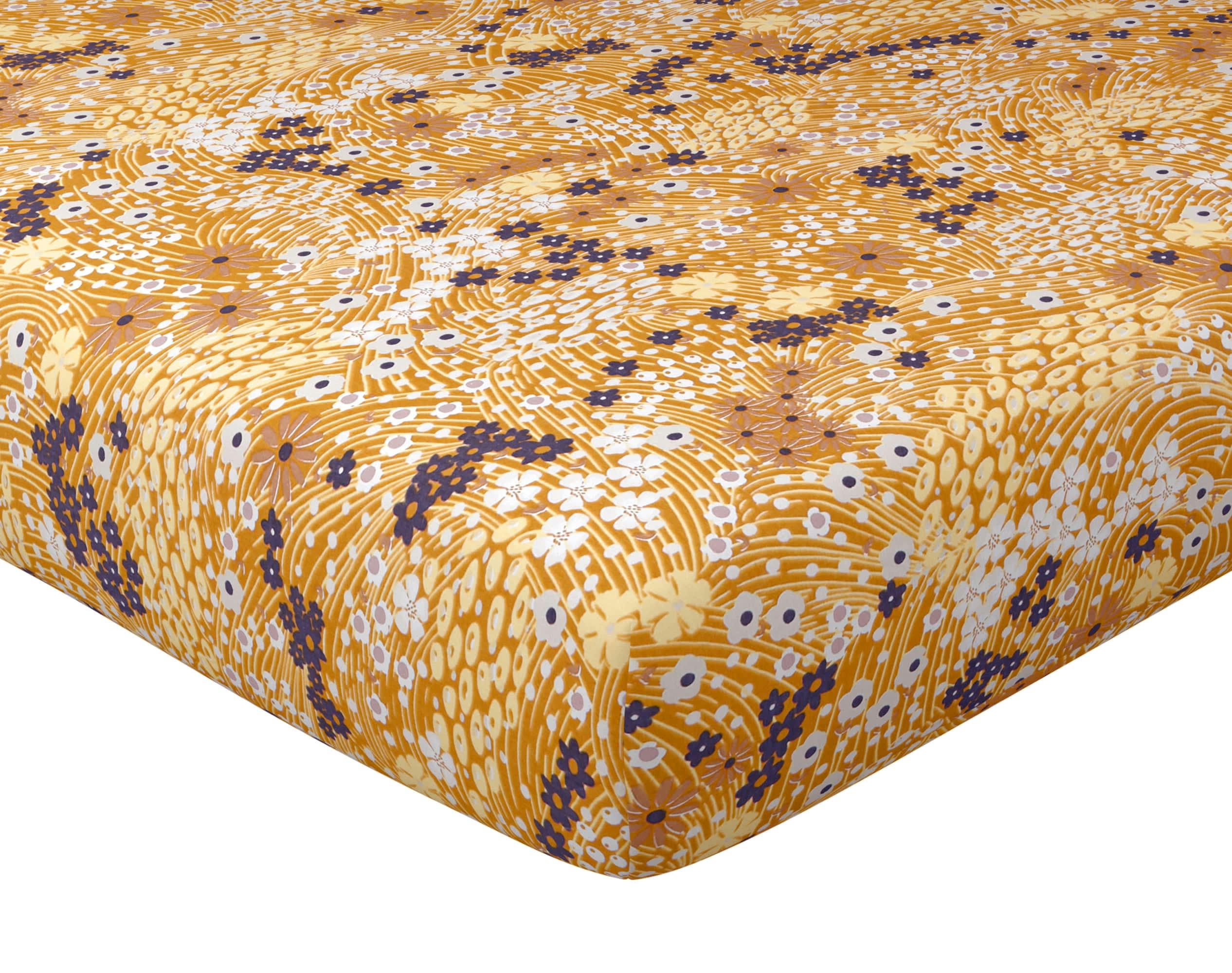 LIBERTAD - Drap-housse 140x190 en coton jaune