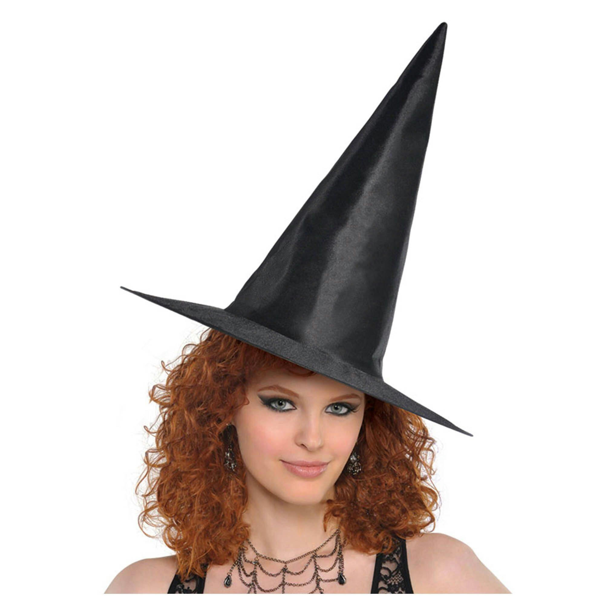 Witch Classic Pointy Hat, Black, One Size, Wearable Costume Accessory for Halloween