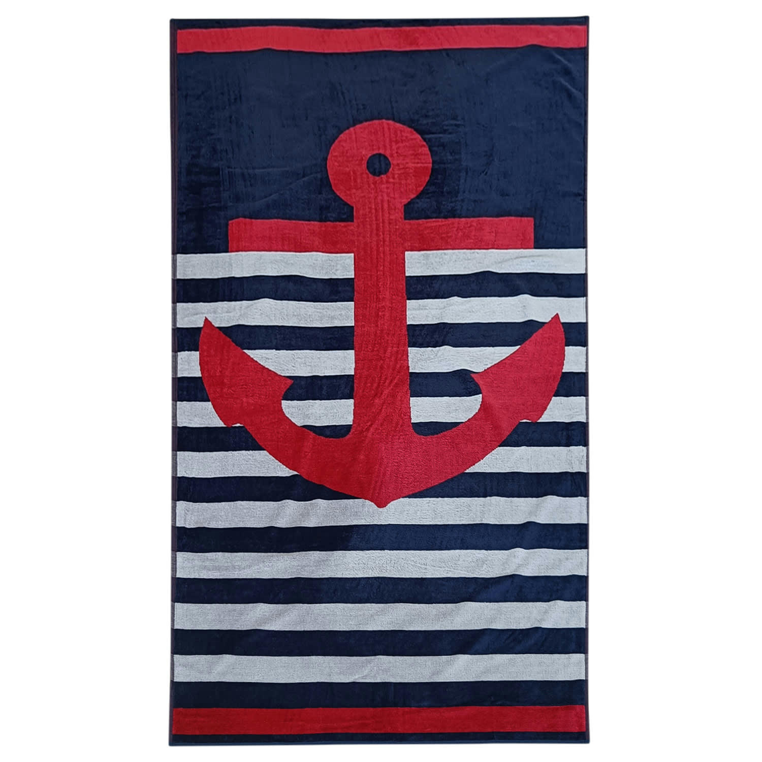 PLAGE - Serviette de plage éponge velours Jacquard Kirby 95x175 440g/m²