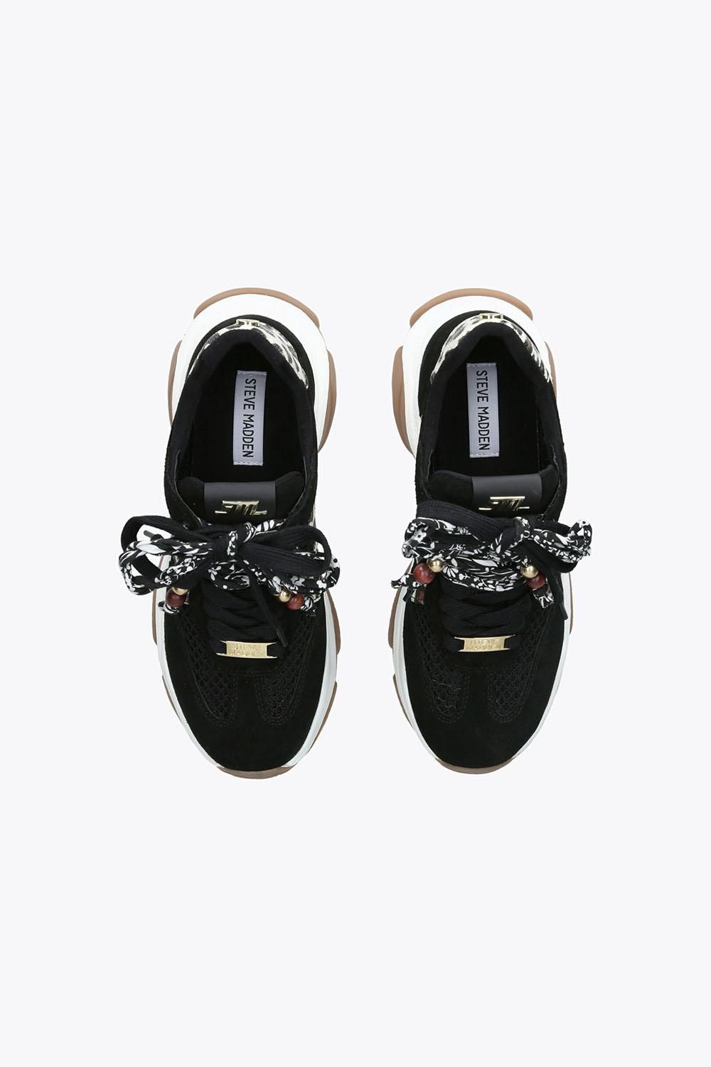 STEVE MADDEN Maxfield Black' Suede Trainers