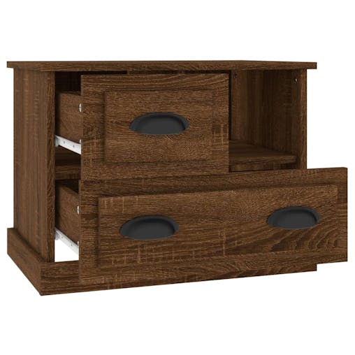 NNEVL Bedside Cabinet Brown Oak 60x39x45 cm