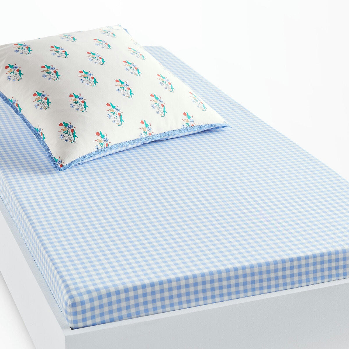 Drap-housse 20% coton recyclé, Floriane