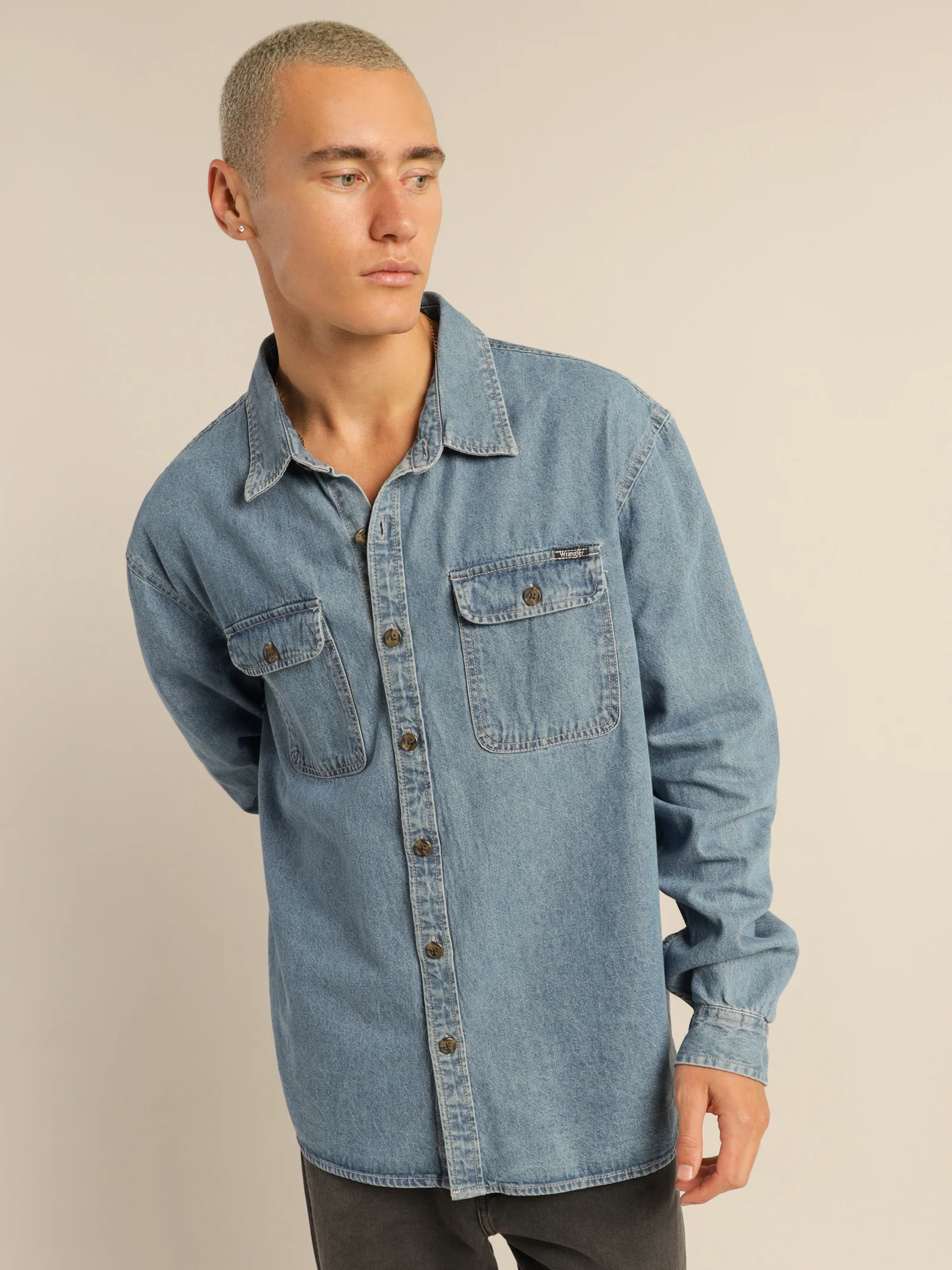Parallels Denim Shirt