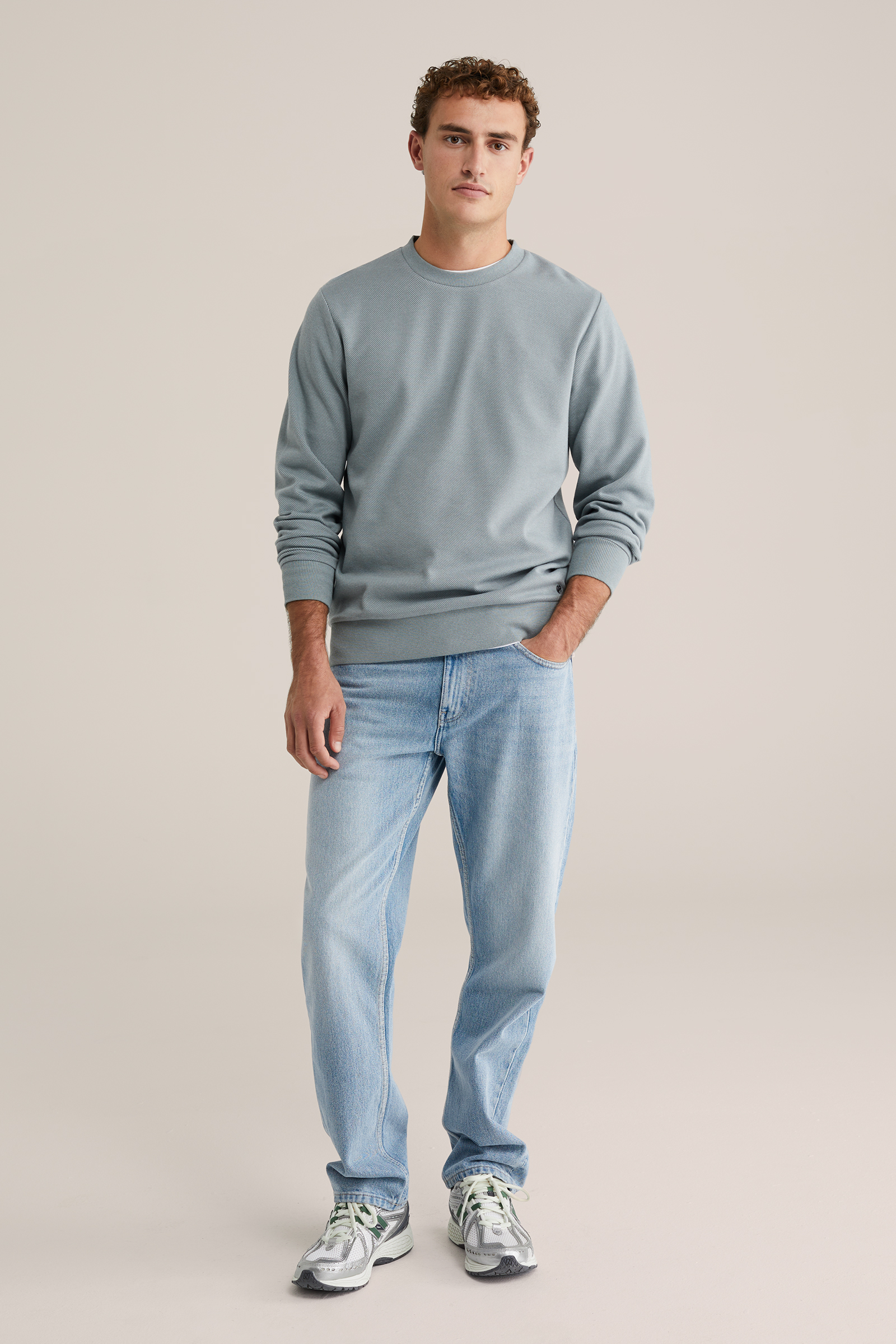 Heren regular fit sweater met structuur