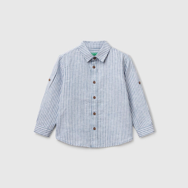 Striped shirt in linen blend