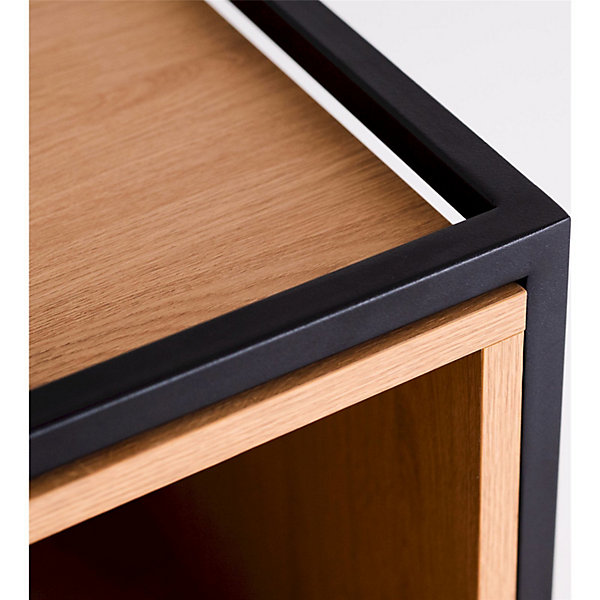 Commode Skap Bois Noir 45 x 40 x 102 cm 45 x 40 x 102 cm Noir, bois clair