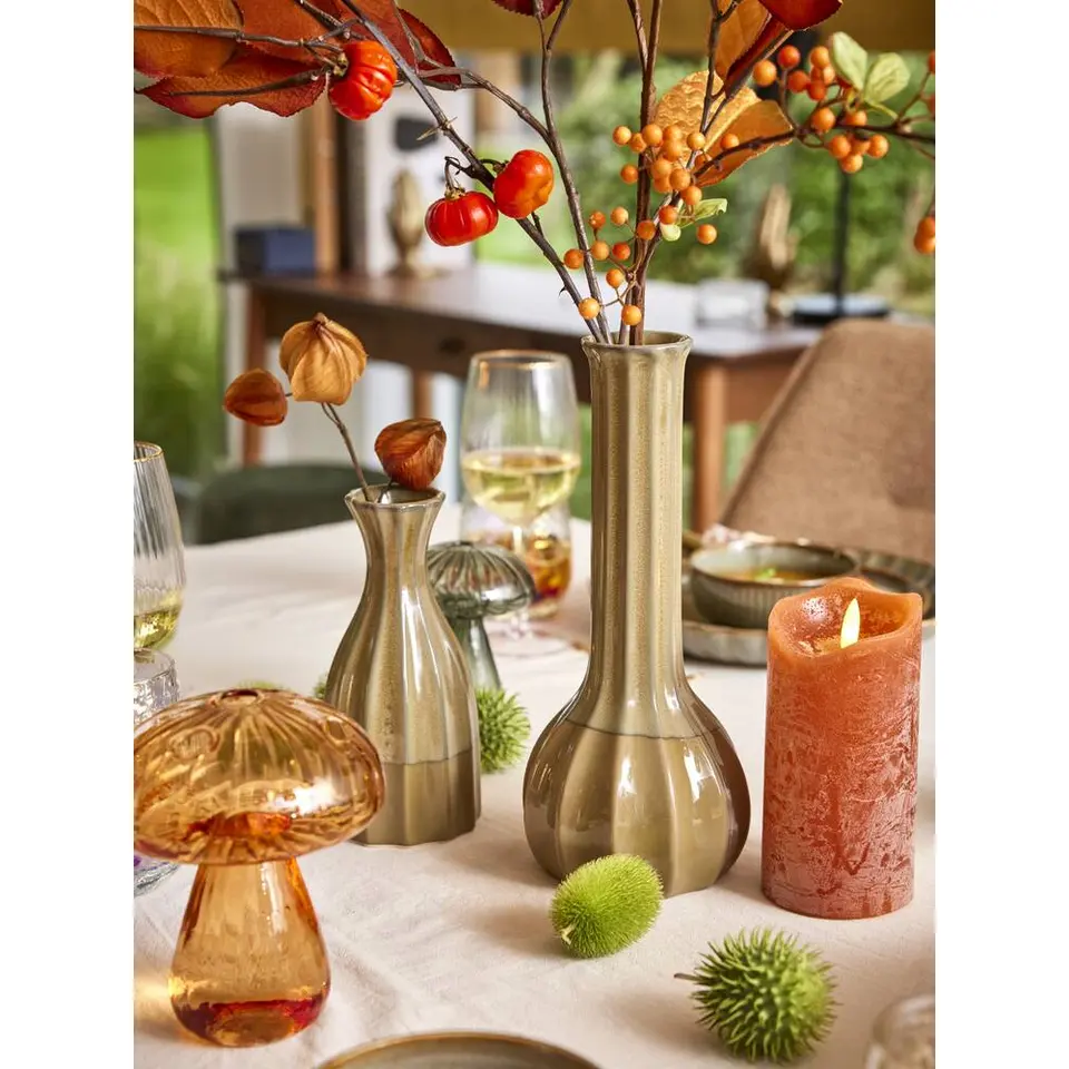 Vaas Retro - groen - keramiek - 27,5x&Oslash;12,5 cm