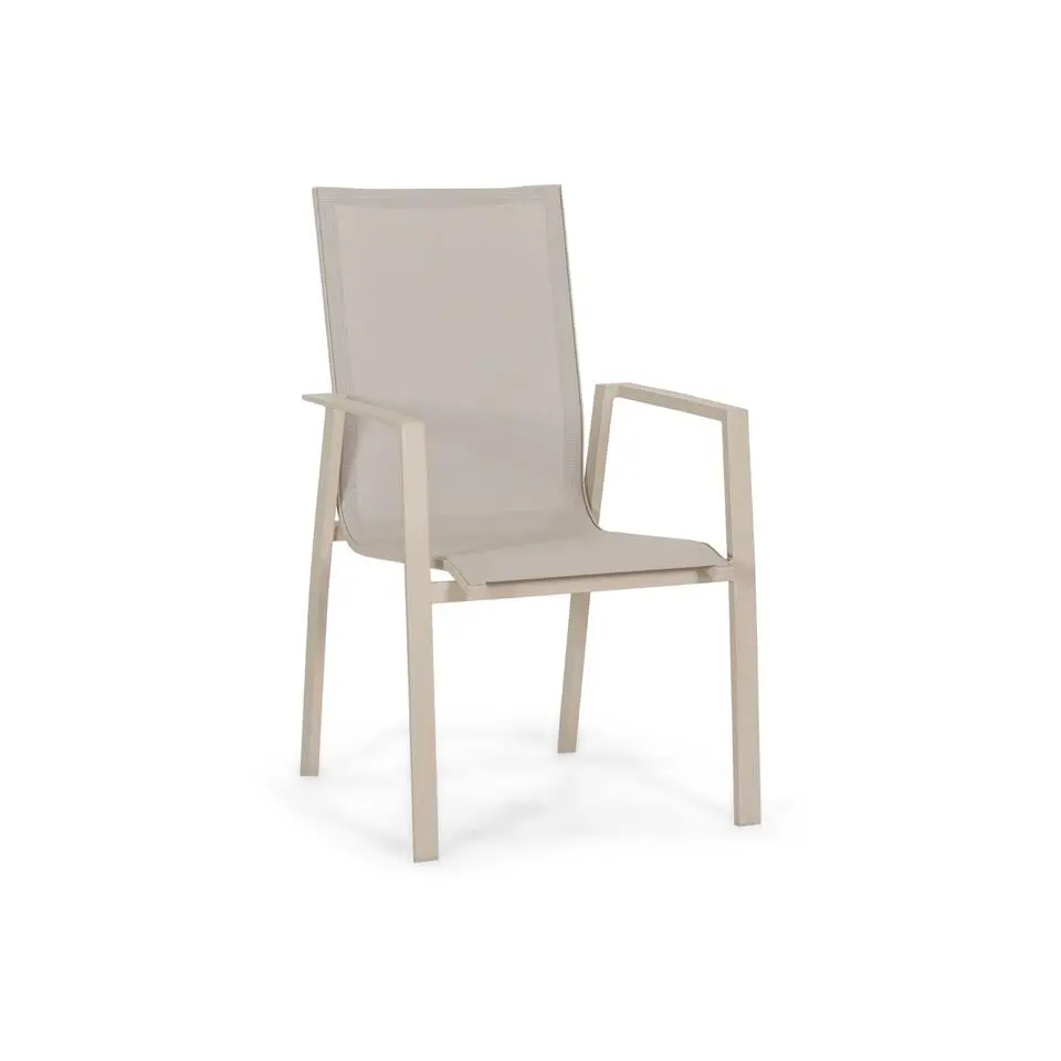 Tuinset 6 personen 220 cm Aluminium Zand/Beige Lifestyle Garden Furniture