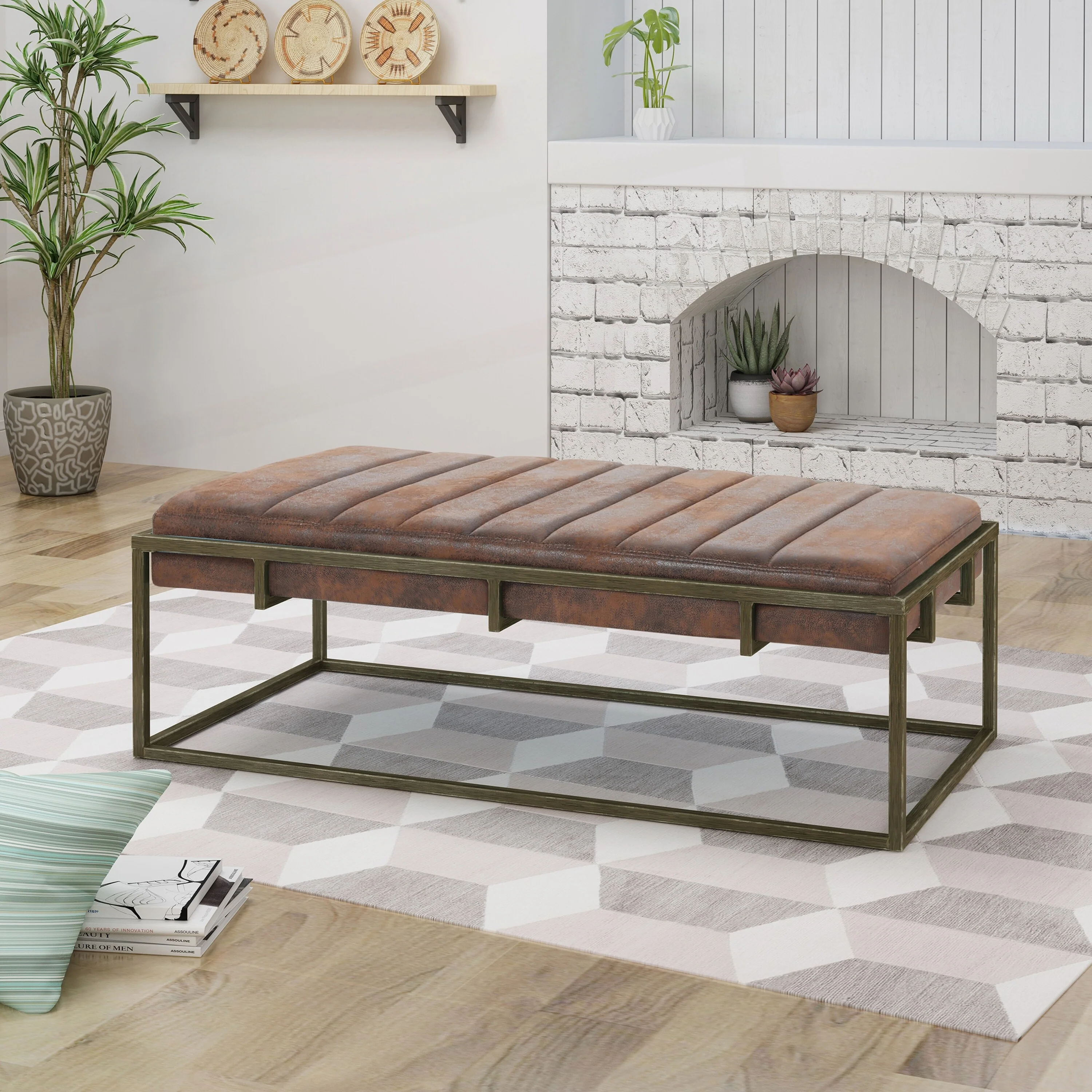 Comfortable Upholstered Ottoman Bench for Versatile Home Use