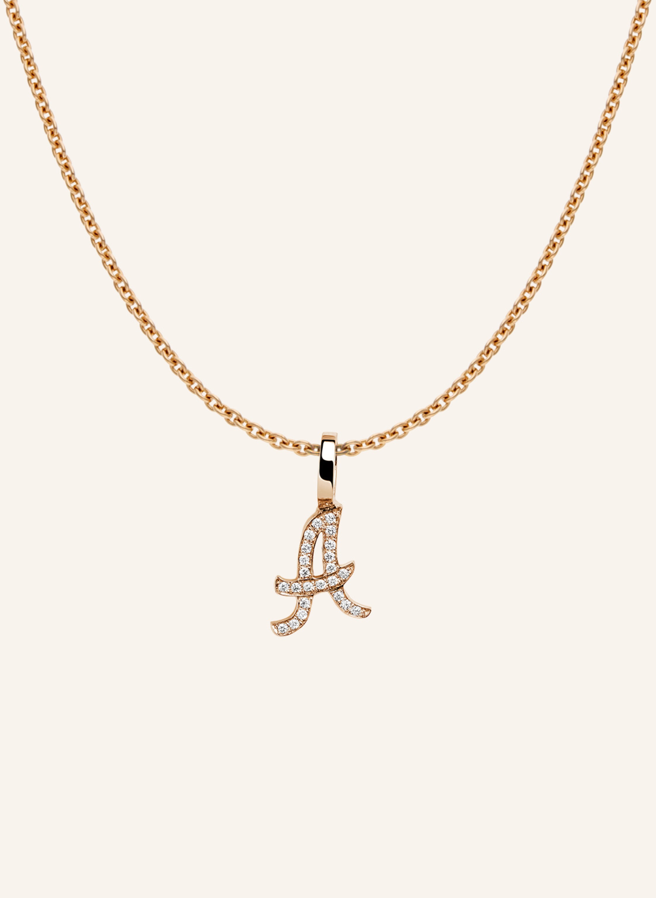 CADA Kette TINY DIAMOND LETTER A