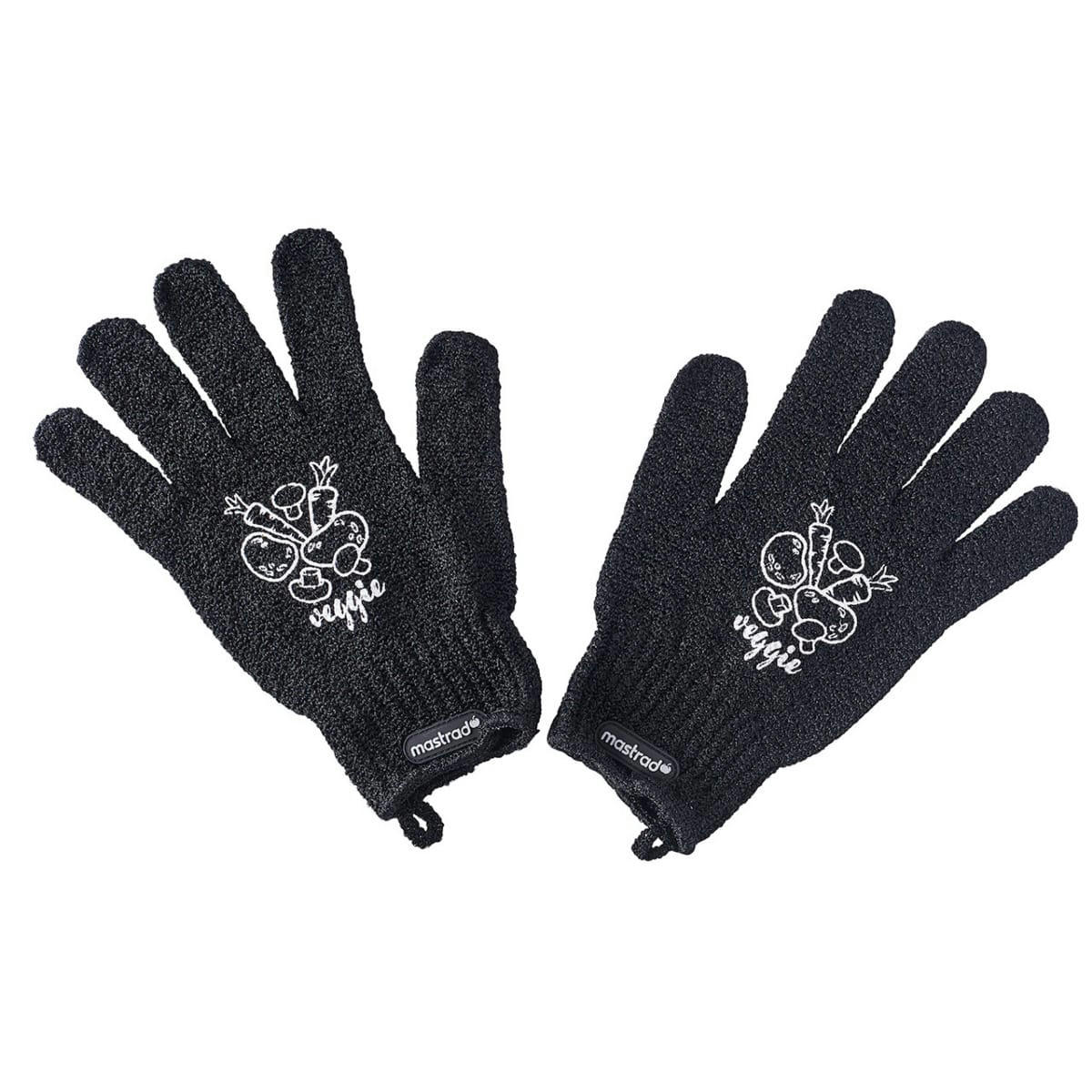 - Lot de 2 gants pour nettoyer les légumes noir nylon