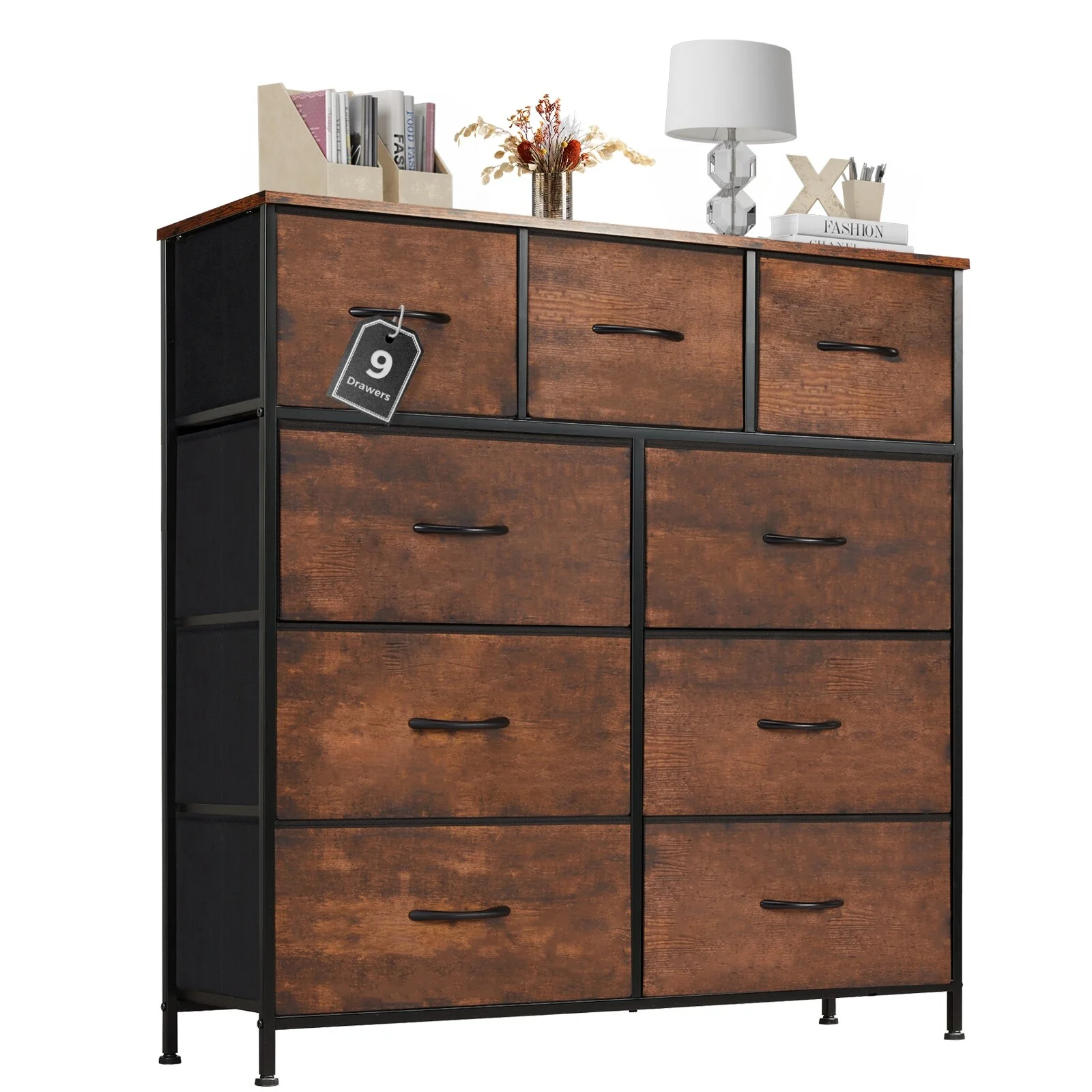 9 Drawers Dresser for Bedroom, Tall Chest Tower, Storage Organizer Units for Clothing